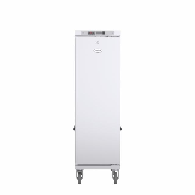 front view of mobile heated cabinet