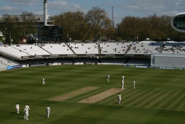 Lord's Cricket Ground with players
