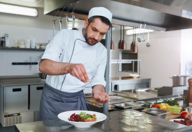 chef prepares a dish