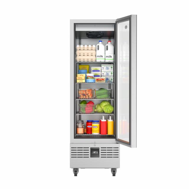 FSL400G: 400 Ltr Slimline koelkast met glasdeur