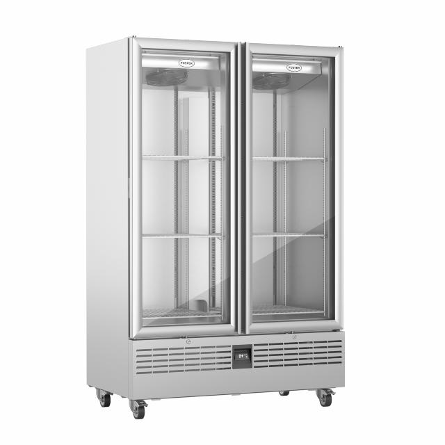 FSL800G: 800 Ltr Slimline koelkast dubbeldeurs glas